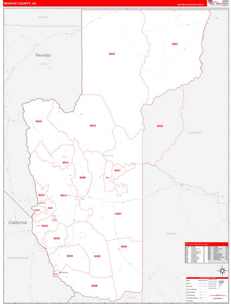 Mohave County Az Zip Code Maps Red Line