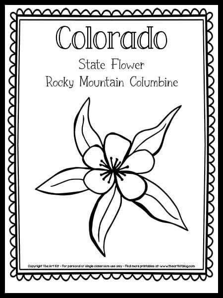 colorado state bird  flower coloring pages