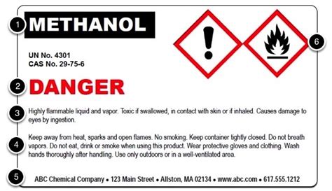 custom ghs labels chemical durable coast label