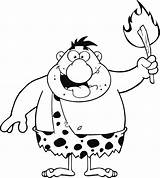 Caveman Fat Coloring Torch Pages Printable Categories sketch template