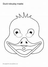 Duck Masks Role Play Printable Mask Sparklebox Cartoon Print Choose Board sketch template