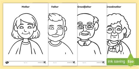 family coloring sheets esl family resources