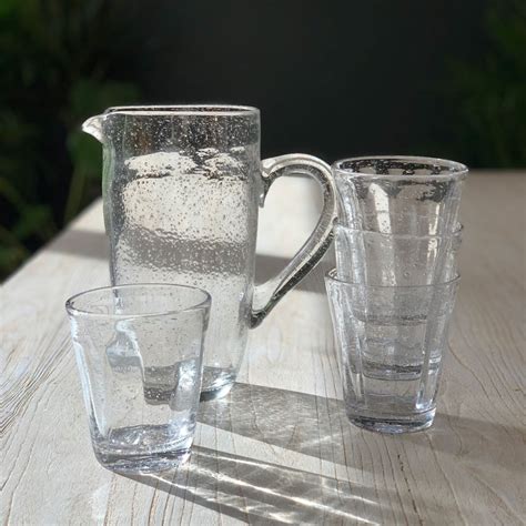 Clear Glass Water Jug And Drinking Glasses Home Barn Vintage Interiors