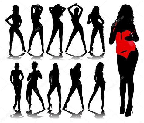 sexy woman silhouettes — stock vector © archymeder 25261109