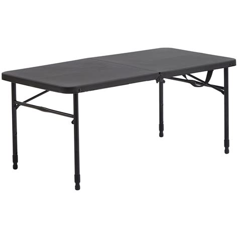 mainstays  plastic adjustable height fold   folding table rich black walmartcom