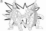 Gigan Kaiju Godzilla Megalon Monster sketch template