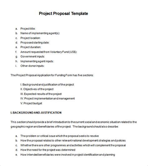 project proposal format template business
