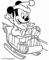 Mickey Coloring Mouse Baby Santa Claus Pages Printable Christmas Disney Print Kids Printables Xmas Colouring Friends Cartoons sketch template