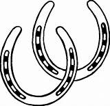 Horseshoe Clip Horse Clipart Shoe Shoes Horseshoes Drawings Drawing Template Double Wedding Cliparts Coloring Pages Outline Horses Lasso Colouring Printable sketch template