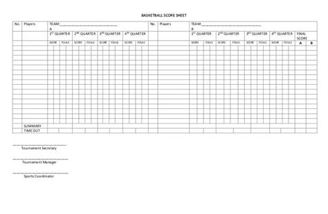 score sheet