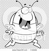 Pillbug Running Happy Outlined Coloring Clipart Cartoon Vector Cory Thoman sketch template