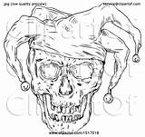 Jester Skull Illustration Clipart Royalty Patrimonio Vector Clip sketch template
