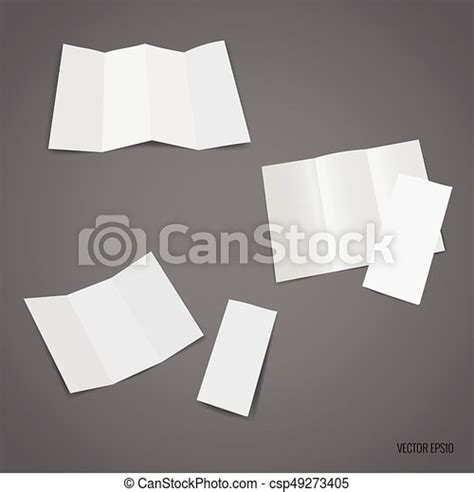 trifold  fold white template paper vector illustration canstock