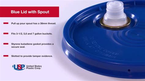 blue bucket lid with pull up pour spout u s plastic corporation® youtube