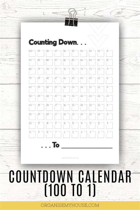 countdown calendar printable   letter