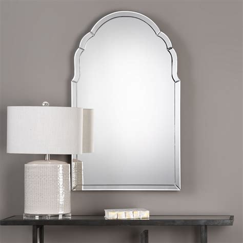 uttermost  brayden    arched beveled frameless mirror