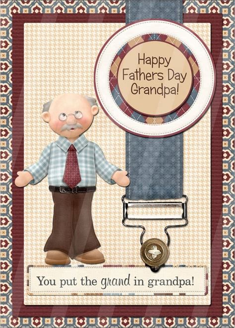 digital printable fathers day greeting card  grandpa