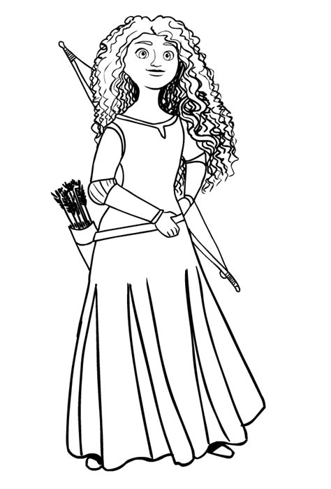 drawing   princess merida  brave coloring page