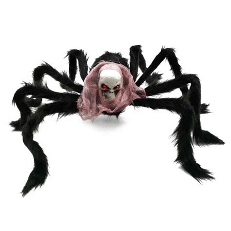 Ghost Head Plush Spider Realistic Halloween Indoor Outdoor Decorations
