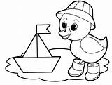 Coloring Easy Pages Duck Kids sketch template