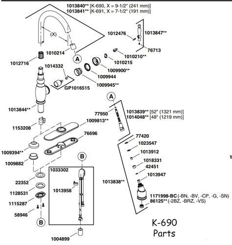 kohler kitchen faucet parts diagram  fairfax tall bathroom sink faucet  single lever