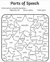 Speech Parts Worksheets Coloring Grade Adjectives Grammar Activities First Worksheet English Ela Kindergarten Ingles Materials 3rd School Inglés Kids Template sketch template