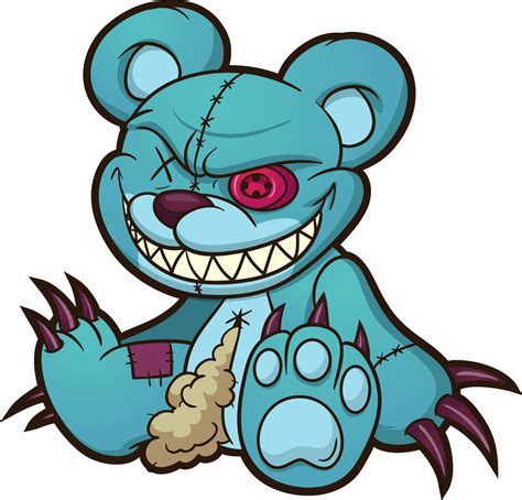 evil teddy bear  vector art  vecteezy