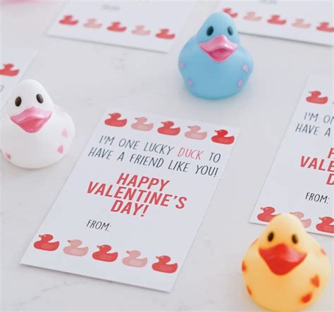 lucky duck valentine printable  printable templates