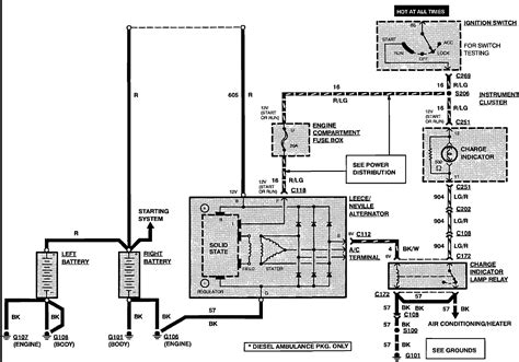 ford   ton  liter wiring diagram  starter solenoid