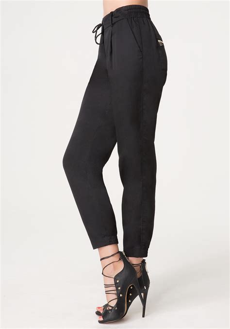 lyst bebe silk jogger pants in black