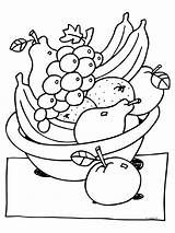 Kleurplaat Kleurplaten Fruits Fruitmand Corbeille Knutselpagina Groenten Knutselen Ziek Beterschap Artisanat Bordar Puk Patrones Tekeningen Tela Eenvoudig Eten Bloemen Bordado sketch template