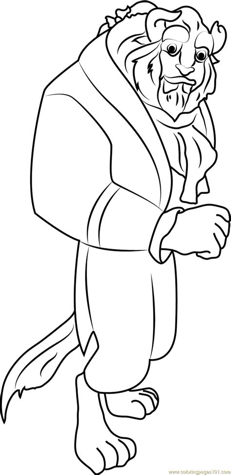 beauty   beast coloring page beast