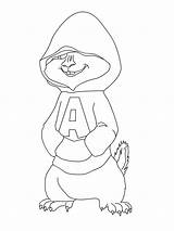 Alvin Chipmunks Coloring Pages Cartoon People Popular sketch template