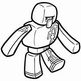 Golem Minecraft Iron Draw Chibi Easy Step Cartoon sketch template