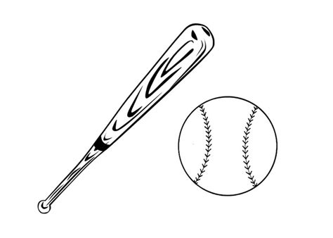 baseball ball  bat coloring pages