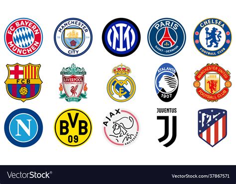 european football clubs logo royalty  vector image