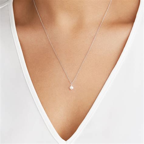 single pearl necklace  gold silver  rose lily roo single
