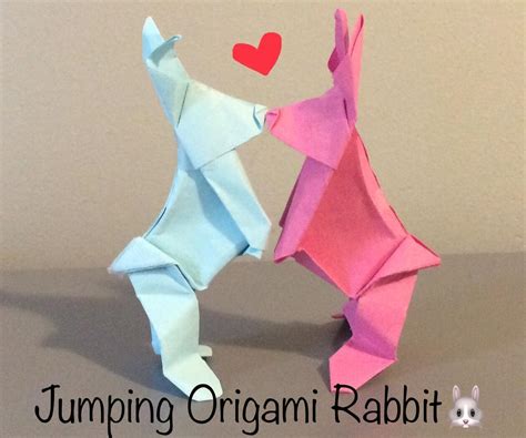 action origami jumping origami rabbit  steps instructables