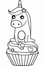 Unicorn Cupcake Coloring Printable Pages Categories sketch template