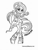 Fluttershy Pony Little Coloring Pages Color sketch template