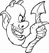 Coloring Pages Devil Ugly Demon Demons Cute Devils Tail His Drawing Supercoloring Color sketch template