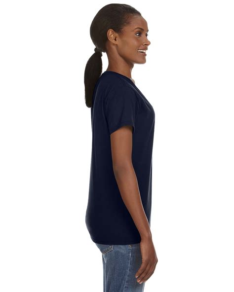 anvil women s lightweight 100 combed cotton v neck t shirt m88vl ebay