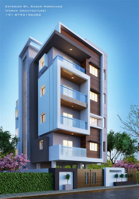 modern residential flat scheme exterior  sagar morkhade vdraw