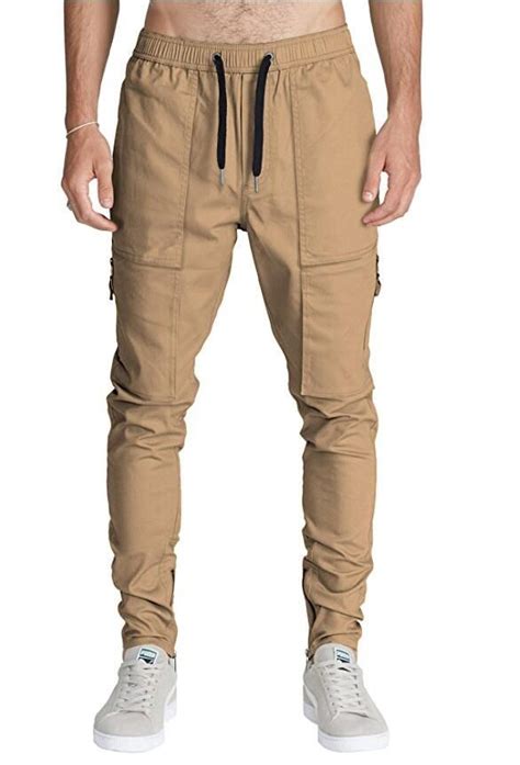 italy morn khaki cargo jogger pants for mencasual slim fit style mens