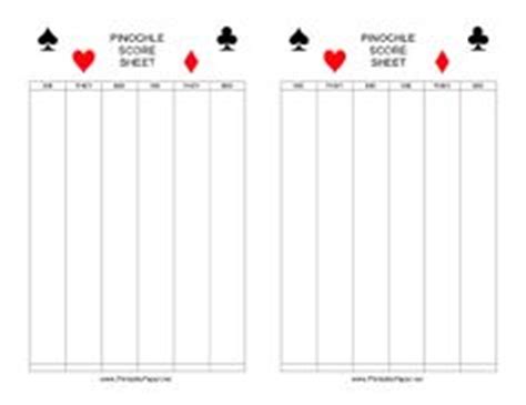 sample pinochle score sheet  pinochle card game pinochle cards