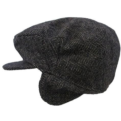 hanna hats black  white herringbone hat clothing caps hats  irish