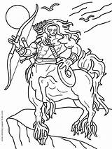 Centaur Coloring Pages Fantasy Medieval Color Kids Colouring Centaurs Printable Sheet Book Sheets Found sketch template