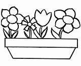 Coloring Flower Printable Flowers Color Simple Kids sketch template