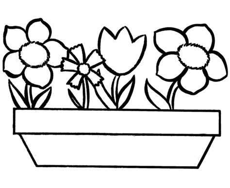 printable flowers  color simple flower coloring page kids