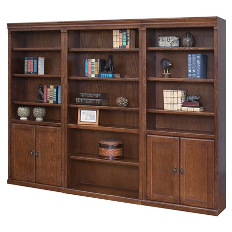 martin furniture huntington oxford wood wall bookcase  doors